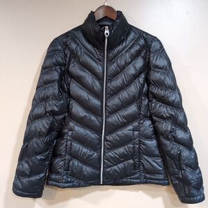 Calvin Klein Packable Lightweight Down Jacket Black Puffer Coat Preppy Womens XS